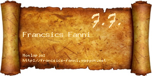Francsics Fanni névjegykártya