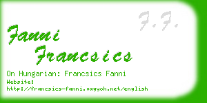 fanni francsics business card
